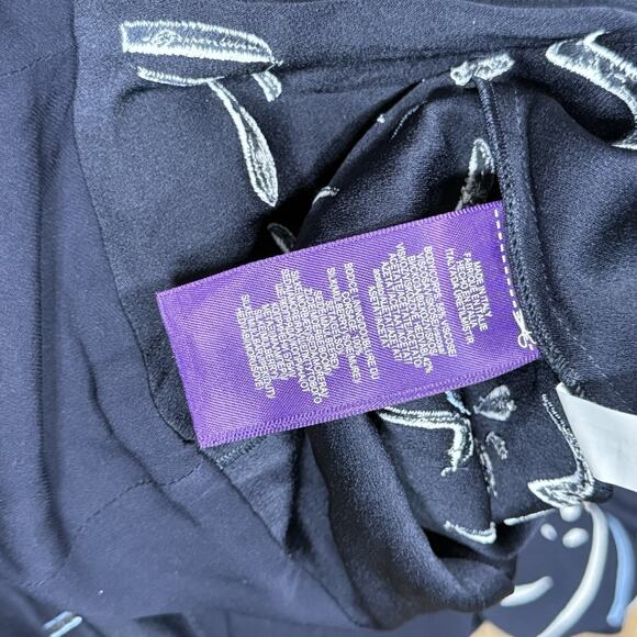 Ralph Lauren Purple Label Navy Blue Embellished Crepe Hollins Jumpsuit Size 8 - Picture 12 of 12